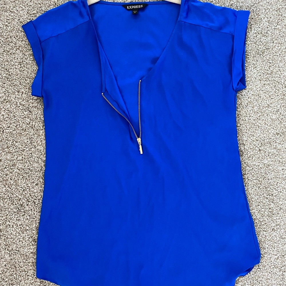 Express Gold Zipper Blouse